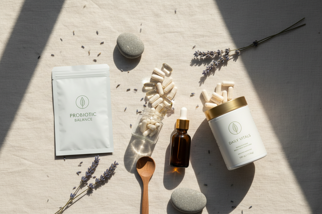 Wellness Products Flat Lay